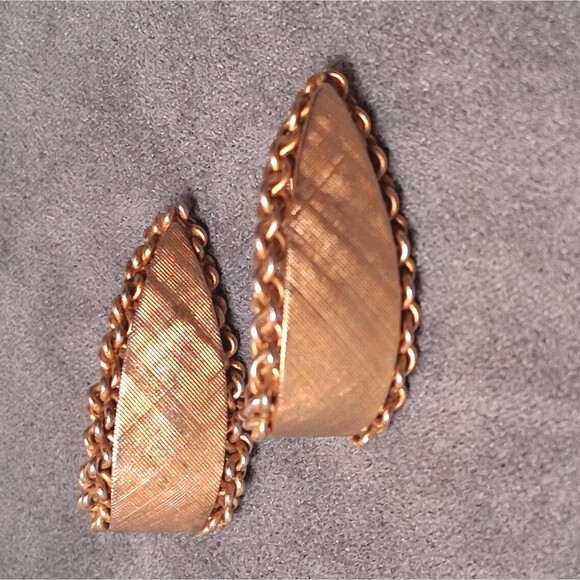 Vintage Sterling Napier Earrings Vermeil Half Hoop